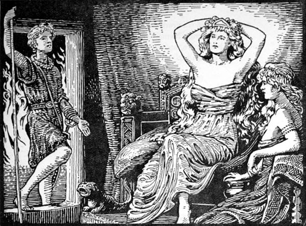 Skirnir's Message to Gerd (1908) by W. G. Collingwood.