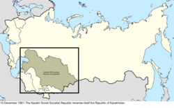 Map of the change to the Soviet Union on 10 December 1991