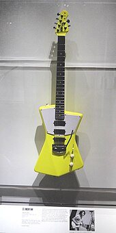 Clark's signature Ernie Ball Music Man St. Vincent HHH guitar. St.Vincent's 2017 Music Man St. Vincent HHH, MASSEDUCTION Special Edition - Play It Loud. MET (2019-05-13 18.53.32 by Eden, Janine and Jim).jpg