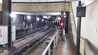 St. Clair West station, looking south at the tracks. Used on 1995 Russell Hill subway accident.