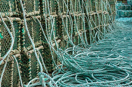 Stacks of lobster traps in Norra Grundsund