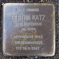 Stolperstein for Bertha Katz born  walnut