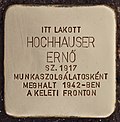 Stolperstein für Hochhauser Ernö - Ernö Hochhauser (Salgótarján).jpg