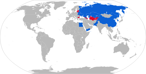 สีน้ำเงินคือประเทศผู้ใช้งาน ที-80