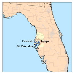 Pozicija Zaljeva Tampa na karti Floride