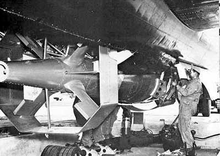 Tarzon being loaded on a B-29 of the 19th Bomb Group