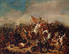 La Bataille de Hastings, esquisse préparatoire pour le tableau de 1844 (musée des beaux-arts de Caen)
