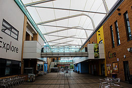 The JLV is part of Cramlington Learning Village's campus and includes a central 'street' area. The Junior Learning Village Street.jpg