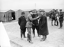 Thomas Haig Joffre Lloyd George at Meaulte France 1916 IWM Q 1177.jpg
