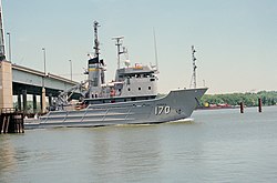 USNS Mohawk passes under the Woodrow Wilson Memorial Bridge between Maryland and Virginia on the Potomac River just south of Washington, D.C. USNS Mohawk (T-ATF 170) passes Woodrow Wilson Memorial Bridge.jpg