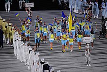 Ukraine at the 2020 Summer Olympics opening ceremony Ukraine at the 2020 Summer Olympics opening ceremony (2).jpg