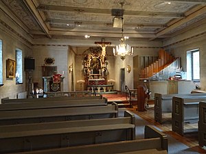 Interiör i Virsbo kyrka.