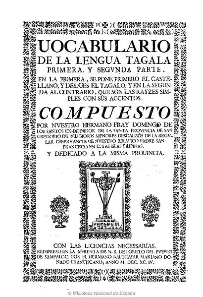 Vocabulario de la lengua tagala, 1794.