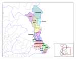 Harta districtelor regiunii Volta