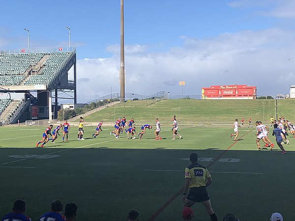 A typical game of rugby league being played.