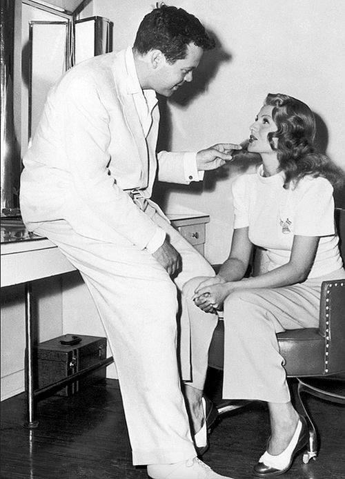 Orson Welles and Rita Hayworth shortly before her hair was bleached and cut for The Lady from Shanghai (1946)