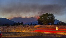 Forest wildfire in Redwood valley, California in July, 2017 Wildfire in Redwood Valley, California.jpg