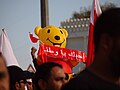 Winnie the Pooh was, for some reason, a common sight at this protest. The sign reads "I love you, my country." - Flickr - Al Jazeera English.jpg
