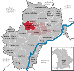 Läget för Wolfersdorf i Landkreis Freising