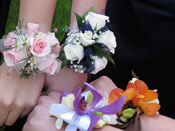 Close-up of the corsages