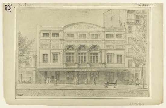 The theatre "Fantaisies parisiennes", site of the 1889 "Marxist" congress, in 1881.