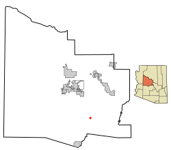 Lage im Yavapai County und im Bundesstaat Arizona