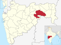मानचित्र जिसमें यवतमाल ज़िला Yavatmal district हाइलाइटेड है
