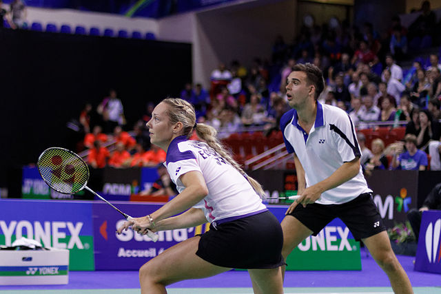 Gabby and her partner in mixed doubles Chris Adcock