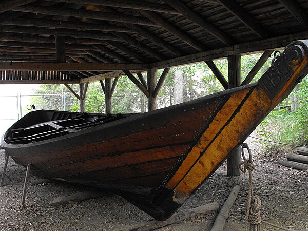 York boat replica at Fort Edmonton Park, Edmonton, Alberta