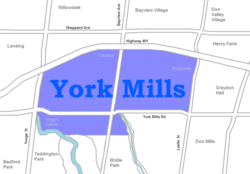 Mapa York Mills. PNG