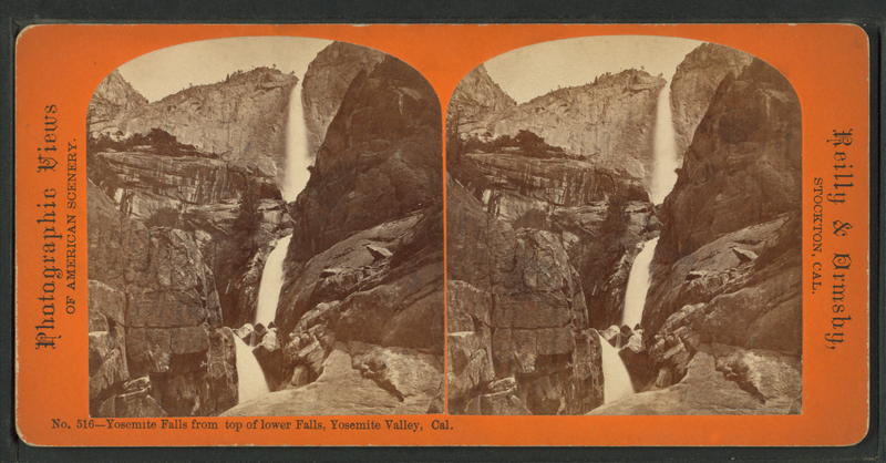 File:Yosemite Falls from top of lower Falls, Yosemite Valley, Cal, by Reilly, John James, 1839-1894 4.png