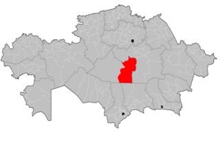 <span class="mw-page-title-main">Zhanaarka District</span> District in Ulytau Region, Kazakhstan