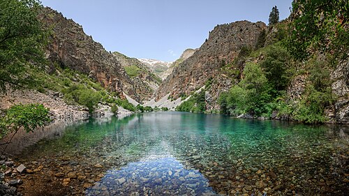 Lower Urungach lake. Tashkent Region, Uzbekistan.