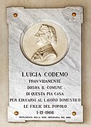 Commemorative plaque for Luigia Codemo in Treviso