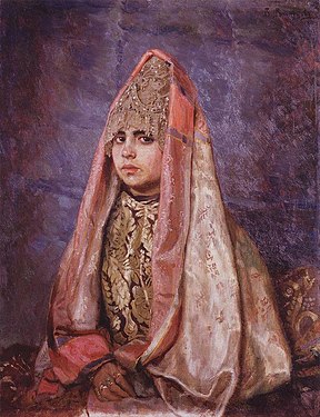 Виктор Васнецов. Боярышня (портрет Веры Мамонтовой), 1884 год