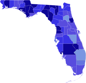 1920 Florida gubernatorial election results map by county.svg