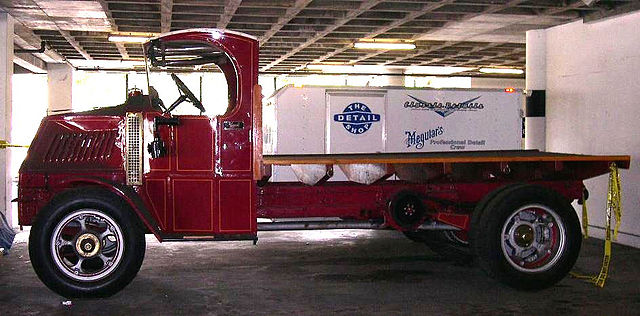 Mack AC-model flatbed delivery truck at the Petersen Automotive Museum