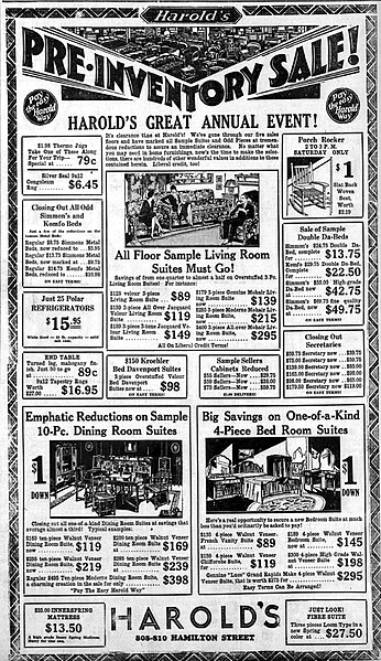 File:1930 - Harolds Furniture - 27 Junt MC - Allentown PA.jpg