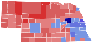 1976 United States Senate election in Nebraska results map by county.svg