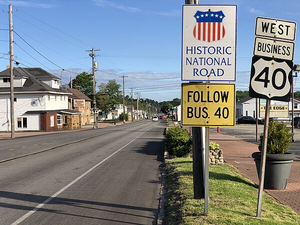 US 40 Bus. at its eastern end near Uniontown