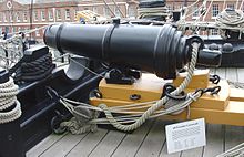 68-pounder British naval carronade, with slider carriage, on HMS Victory 68carronade.jpg