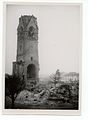 Verbliebener Kirchturm nach Sprengung des Kirchenschiffs am 17. Februar 1952.