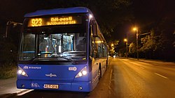 Van Hool newAG300 típusú busz a Békásmegyeri végállomáson