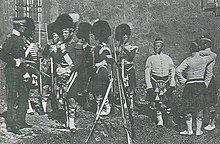 An early photo, taken at Scutari, of officers and men of the 93rd Highland Regiment, shortly before their engagement in the Crimean War, 1854. 93rd officers in the Crimea - photo.jpg