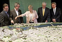 The day the mayors of Gatineau and Ottawa joined the NCC's Board of Directors. Left to right: Maxime Pedneau-Jobin (mayor of Gatineau), Jim Watson (mayor of Ottawa), Melanie Joly (Heritage Minister), Russell Andrew Mills (former NCC Chairperson) and Dr. Mark Kristmanson (NCC CEO). A11K0528.jpg