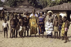 Ceremonial Grebo War Dances. Women of Half Graway, Liberia, 1978.