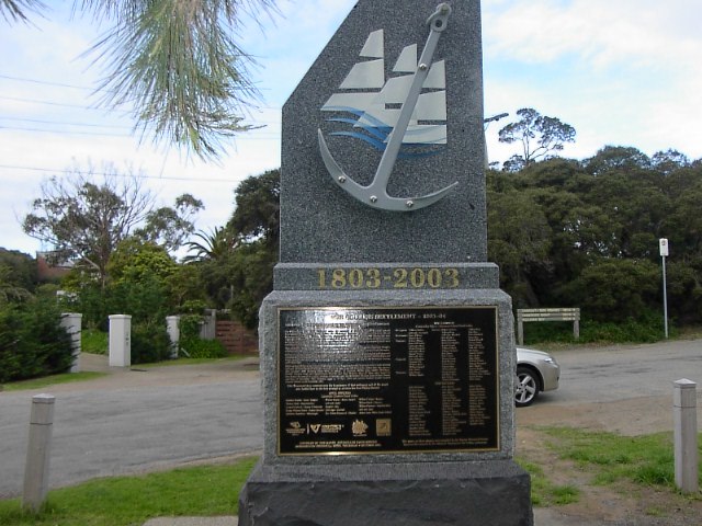 The memorial at Sorrento marking the site of the first British settlement on Port Phillip in 1803