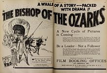 Amerikan sessiz filminin reklamı, Ozarks Piskoposu, in Motion Picture News, 10 Şubat 1923, sayfalar 620 ve 621.jpg