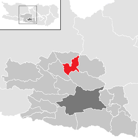 Poloha obce Afritz am See v okrese Villach-vidiek (klikacia mapa)