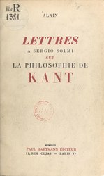 Alain : Lettres à Sergio Solmi sur la philosophie de Kant